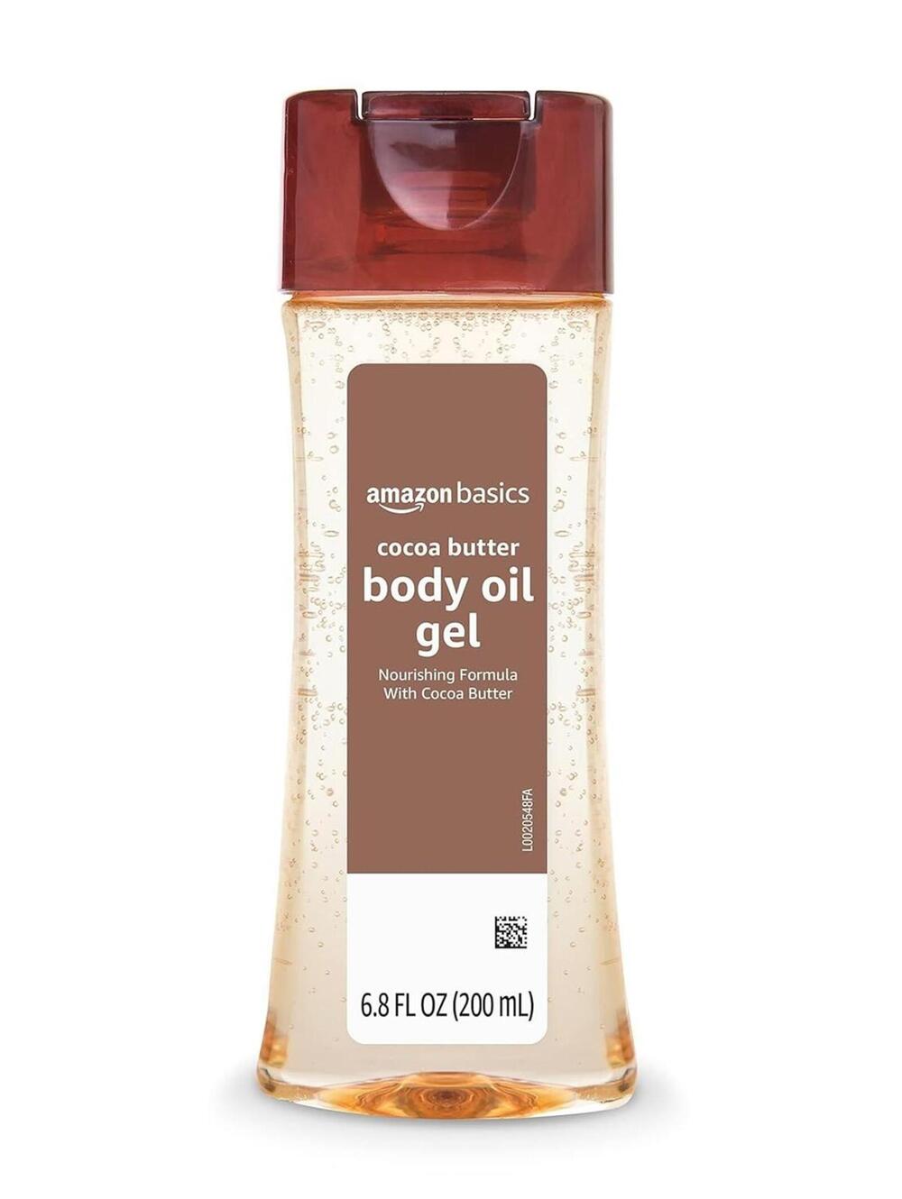 Amazon Basics Body Oil Gel with Cocoa Butter, Paraben Free, 6.8 Fl Oz (Pack of 1